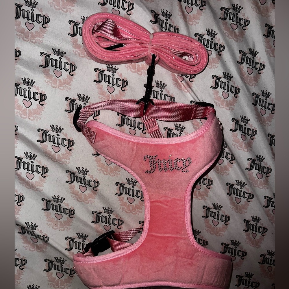 Juicy Couture Pink Rhinestone Dog Harness